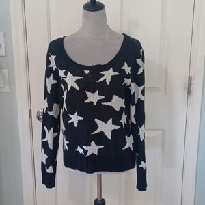So XL black & white star sweater